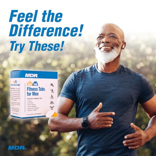 MDR Fitness Tabs Patented AM/PM Multivitamin for Men Doctor Formulated with Right Nutrients at The Right Time - Gluten Free - 2 Month Supply