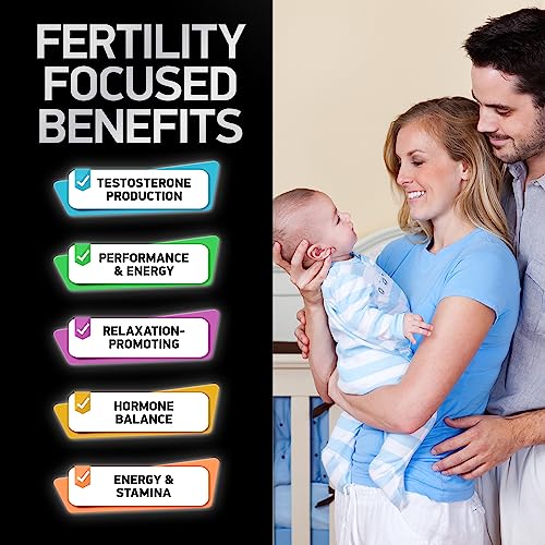 Fertility Supplements for Men - Advanced Fertility Blend for Men with Zinc, Maca, Ashwagandha, L-Arginine - Conception Fertility Prenatal Vitamins and Male Fertility Support Supplement - 120 Pills