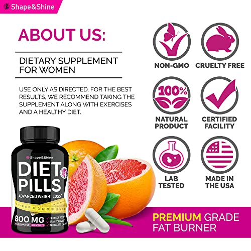 Weight Control Aid - Diet That Work Fast for Women & Men - Made in The USA - Safe Dietary Vitamins with Garcinia Cambogia Pills, 60 Count