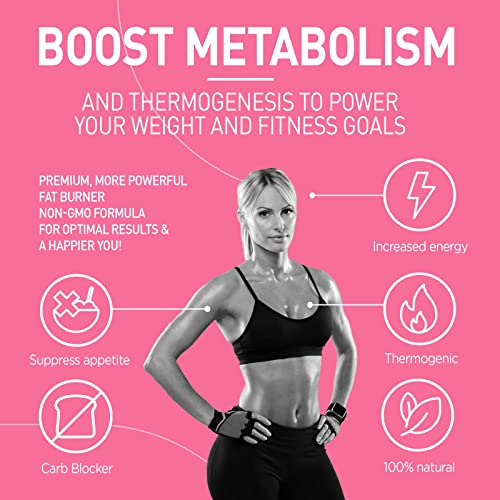 Natural Weight Loss Pills for Women-Best Diet Pills that Work Fast for Women-Appetite Suppressant-Thermogenic Belly Fat Burner-Carb Blocker-Metabolism Booster Energy Supplements -60ct