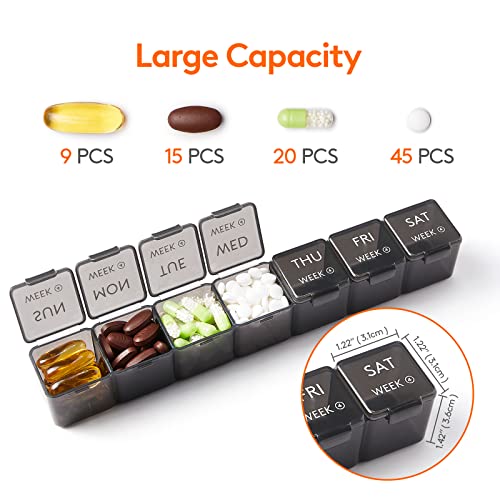 Lifewit Monthly Pill Organizer, 28 Day Pill Box, 4 Weeks One Month Pill Cases, Large Compartments Medicine Organizer for Vitamins, Fish Oils, Supplements