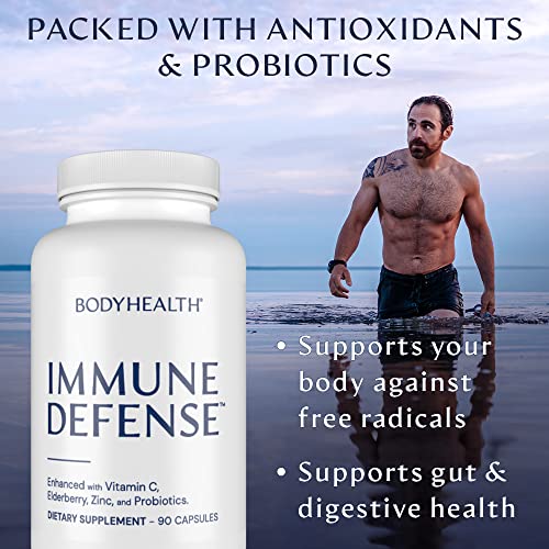 BodyHealth Immune Defense, Immune Support (90 Capsules), Elderberry with Zinc and Vitamin C for Adults, Immunity Boost with Echinacea, Astragalus and Probiotics