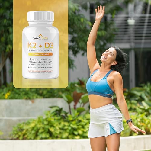 Vitamin D3 5000 IU with Vitamin K2 (MK7) Supplement - Premium Immune, Heart & Bone Health Capsules - Vitamin K2 D3 Complex with 5000 IU of Vitamin D3 & 90 mcg of Vitamin K2 mk7-60 Count