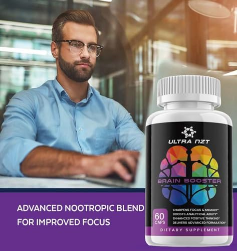 Ultra NZT Brain Booster - Nootropic Focus Limitless Brain Pill, Brainfor Memory, Focus & Concentration, Cognitive Function (60 Capsules, 1 Pack)