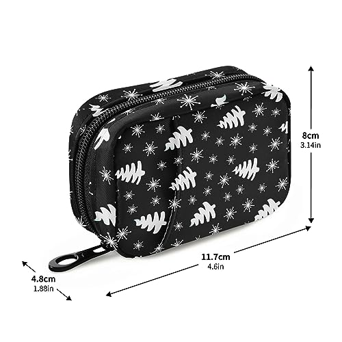 Christmas Trees Travel Pill Organizer Case Weekly Portable Pill Bag Container 7 Days Pill Box Organizer for Fish Oils Vitamin Travel Business Gifts