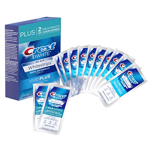 Crest 3D Whitestrips, Vivid Plus, Teeth Whitening Strip Kit, 24 Strips