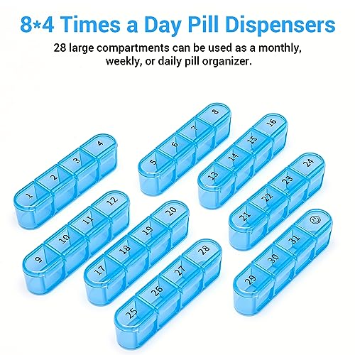 Windtrace Monthly Pill Organizer 1 Times a Day,30 Day Pill Box,One Month Pill Case Once a Day,31 Day Pill Holder Medicine Organizer for Vitamin