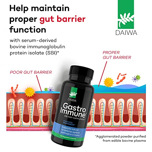 Daiwa GastroImmune SBI Immunoglobulin Supplement with ImmunoLin Immune Support and Gut Health Supplements for Women and Men.