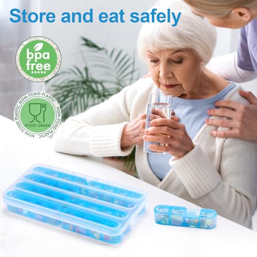 Daviky Monthly Pill Organizer 1 Time a Day, Month Pill Box Organizer 30 Day, 31 Day Daily Pill Case Once a Day, Travel Pill Organizer Monthly to Hold Vitamins, Supplements and Medication