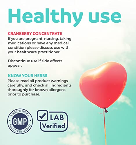 Organic Cranberry Pills - 50:1 Concentrate Equals 25,000mg of Fresh Cranberries (Vegan) for Urinary Tract Health & Kidney Cleanse - Cranberry Pills for Women - UTI Support Supplement - 60 Capsules