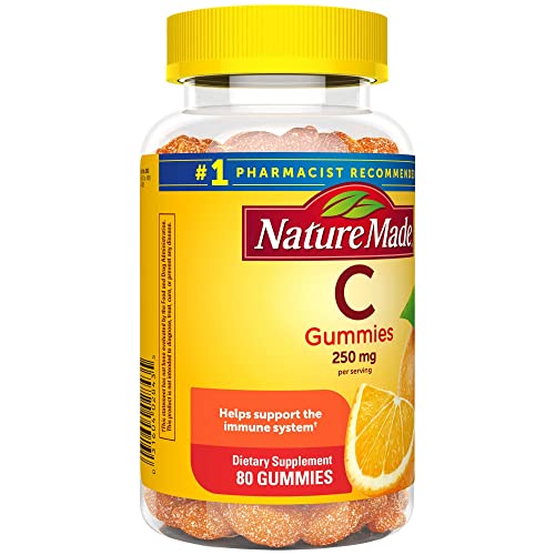 Nature Made Vitamin C 250 mg per serving, Dietary Supplement for Immune Support, 80 Gummies, 40 Day Supply