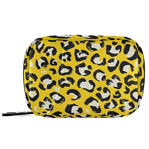 Leopard Travel Pill Organizer Case 7 Day Pill Box Holder Large Daily Medicine Organizer for Fish Oils Vitamin Travel Business Gifts