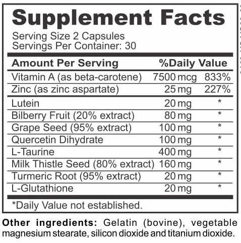 Instant Vision Complete Natural Eye Support Formula Maximum Strength Vision Support Blend of Lutein in One Daily Vision Supplement.