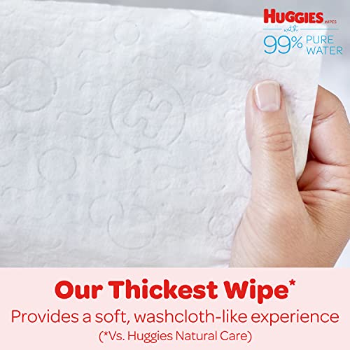 Baby Wipes, Huggies 99% Pure Water Baby Diaper Wipes, Unscented, 9 flip-top packs (504 Wipes Total)