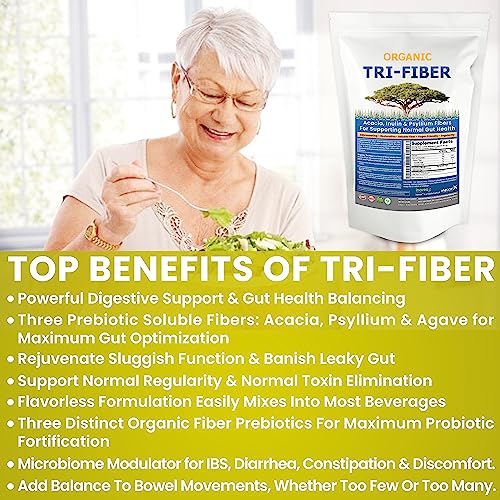 Kidney Restore Tri-Fiber Organic Soluble Fiber Powder, Unflavored High Fiber 3-in-1 Soluble Fiber Supplement for Digestive Support. Dietary Fiber Supplement 3 Prebiotic Fiber Powders 2.5 lbs (40oz)