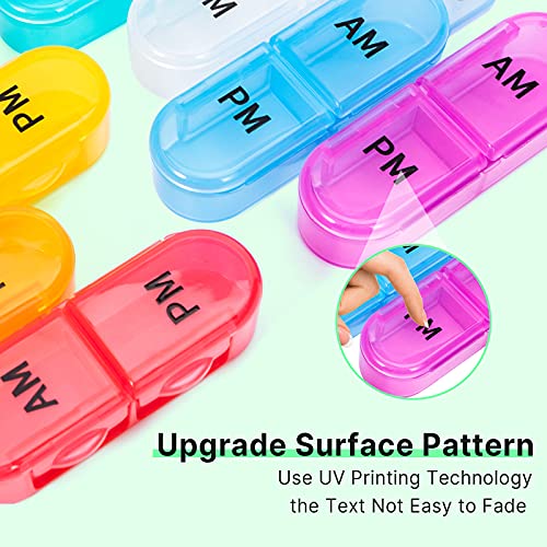 Pill Organizer Monthly 2 Times a Day, 30 Day Pill Organizer AM PM, One Month Pill Box Organizer with Unique Handle Design, 31 Day Travel Midicine Pill Cases Hold to Vitamin, Supplements & Medications