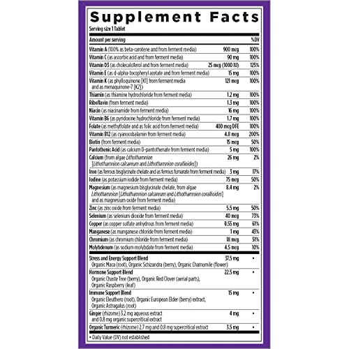 New Chapter Women’s Multivitamin + Immune, Energy & Stress Support – Every Woman’s One Daily with Fermented Probiotics & Whole Foods + Vitamin D3 + Biotin + Organic Non-GMO ingredients- 72 ct