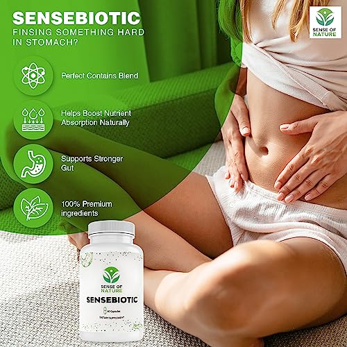 Sense Of Nature Sensebiotic Gut Health Probiotics Dietary Supplements Probiotic Supplements 20 Billion CFUs Probiotics for Women Gut Health Men’s Probiotics for Digestive Health 60 Probiotic capsules