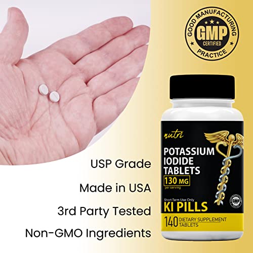 Potassium Iodide Radiation Tablets 130 mg (2 Pack) - (280 Tablets) EXP 10/2032 - for Radiation Ki Pills - Potassium Iodine Pills YODO Naciente, Anti Nuclear Fallout Pills