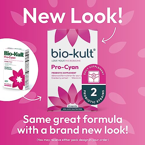 Bio-Kult Pro Cyan - 45 Capsules, Probiotics for Women, Probiotic Targeting Urinary Tract, with Cranberry Extract and Vitamin A, Lactobacillus acidophilus, Lactobacillus plantarum