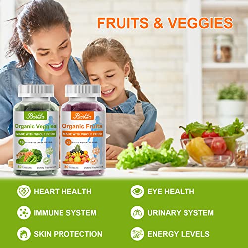 Bunkka Fruits and Veggies Supplement - Filled with Vitamins, 23 Fruits & 16 Vegetables - Balance of Organic Nature Fruit and Vegetables, Supports Energy Levels - Non GMO, Soy Free & Vegan