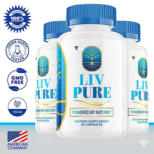 Liv Pure Capsules Liver Detox Weight Loss Pills, LivPure Supplement - Live Pure Liver Detox Cleanse Product Supplements, LivePure Diet Hydration Reviews Liv Pur Health Support (60 Capsules)