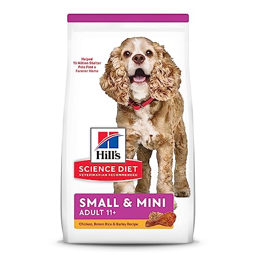 Hill's Science Diet Dry Dog Food, Adult 11+ for Senior Dogs, Small Paws, Chicken Meal, Barley & Brown Rice Recipe, 15.5 lb. Bag