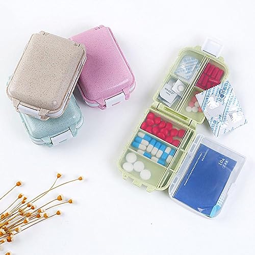 Travel Pill Organizer,7 Compartments Portable Pill Case,Small Pill Box for Pocket Purse Daily Pill Case,Portable Medicine Vitamin Holder Container