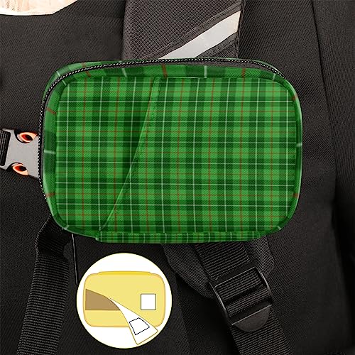 Blane Tartan Pill Box 7 Day Travel Pill Organizer for Child Adult Elder Pill Case with Zipper Green Plaid Portable Weekly Case Compact Size for Vitamin Supplement Holder