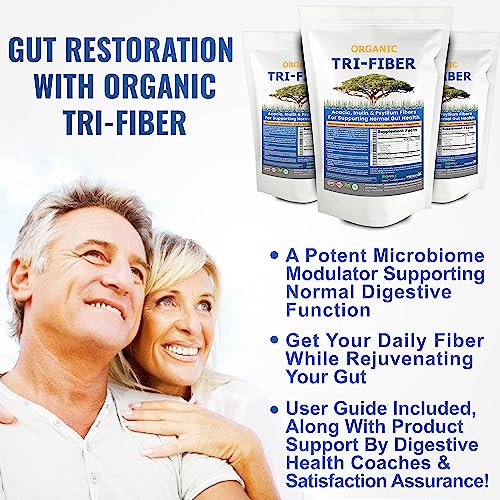 Kidney Restore Tri-Fiber Organic Soluble Fiber Powder, Unflavored High Fiber 3-in-1 Soluble Fiber Supplement for Digestive Support. Dietary Fiber Supplement 3 Prebiotic Fiber Powders 2.5 lbs (40oz)