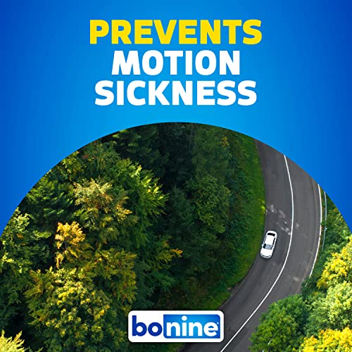 Bonine Non-Drowsy Motion Sickness Relief - 32 Chewable Tablets with Meclizine HCL 25mg - Non Drowsy Medicine for Nausea or Motion Sickness - Cruise Essentials - Raspberry Flavor