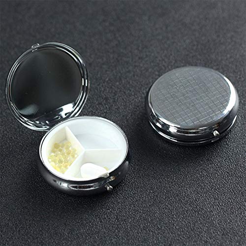 Round Pill Box Colorful Dog Paw Print Cute Small Pill Case 3 Compartment Pillbox for Purse Pocket Portable Pill Container Holder to Hold Vitamins Medication Fish Oil and Supplements