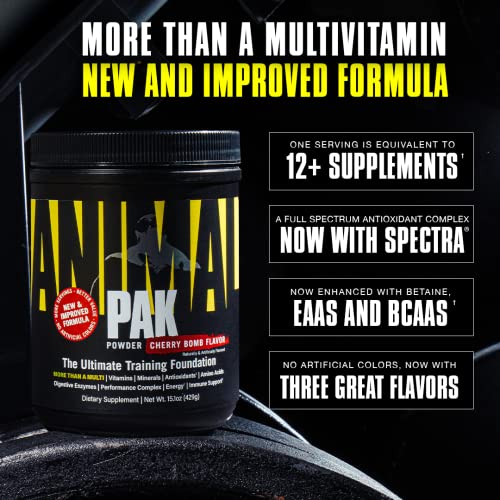 Animal Pak - Vitamin Powder with Zinc, Magnesium, Amino Acids and More - Digestive Health, Immune Booster and Focus Support - Multivitamin for Men and Women - Spectra and 85+ Nutrients - 60 Scoops