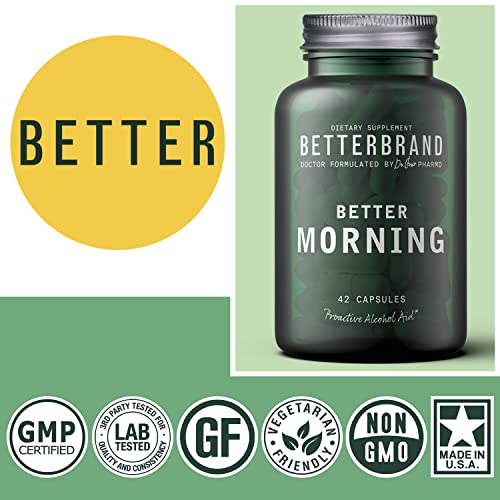 Betterbrand BetterMorning All-Natural Ingredients Including DHM - Supports Liver Aid - Gluten-Free, Vegetarian (42 Capsules)