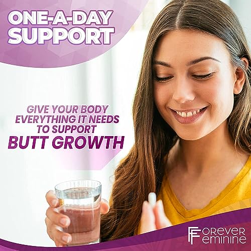 Forever Feminine Premium Butt Enhancement Pills - Booty Enlargement Pills - Shape, Lift and Firm - Butt Enhancer Glute Growth Supplement - Bigger Butt Without Gains - 60 ct