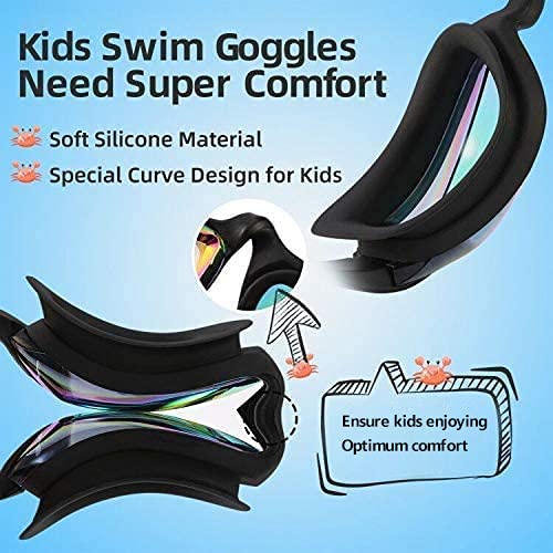 Aegend Kids Swim Goggles, Pack of 2 Swimming Goggles for Children Boys & Girls Age 3-14