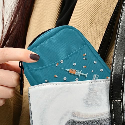 Naanle Pill Box 7 Day Capsule Pill Case Bag Travel Pill Organizer Bag with Zipper Portable Weekly Case Compact Size for Vitamins Pills