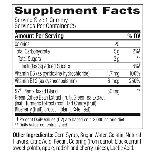 OLLY Pre-Game Energize Workout Gummy Rings, S7 Plant-Based Blend, B Vitamins, Berry Lime Flavor - 25 Count