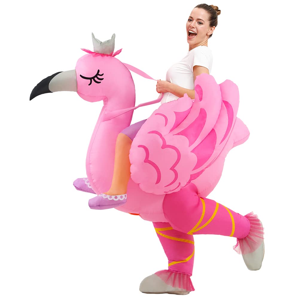 KOOY Inflatable Flamingo Costume,Inflatable Costume For Adult Funny,Halloween Blow Up Costume,Christmas Costume