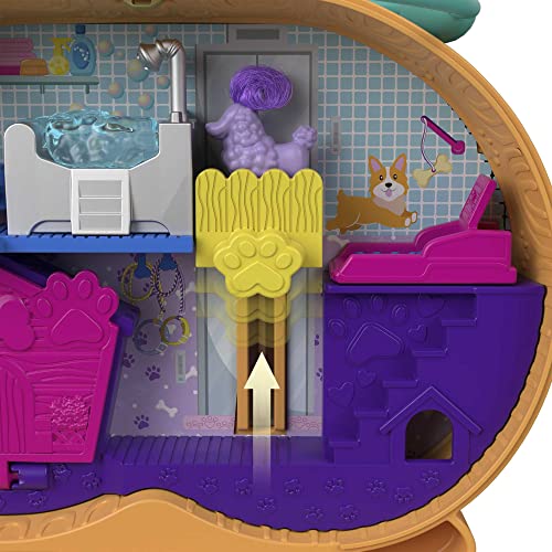 Polly Pocket Compact Playset, Corgi Cuddles with 2 Micro Dolls & Accessories, Travel Toys with Surprise Reveals [Amazon Exclusive]