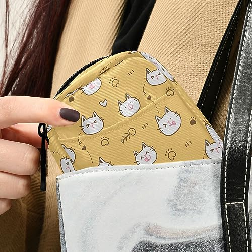 Flradish Cartoon Cat Face Weekly Pill Organizer Portable Removable 7-Day Travel Zippered Pill Case Purse Pill Box Organizer for Vitamins Pills Supplements