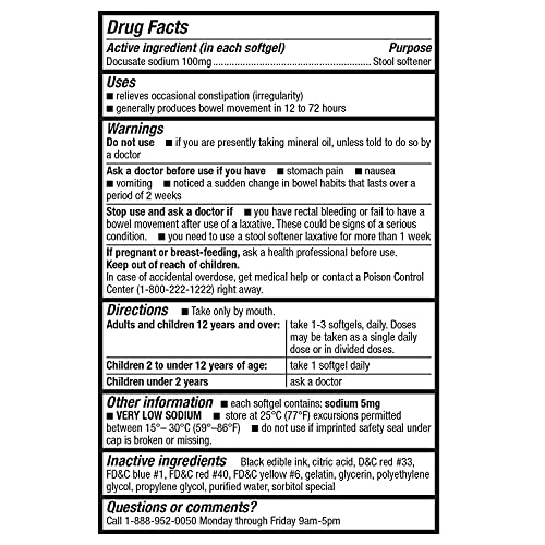 HealthA2Z® Stool Softener 400 Counts | Docusate Sodium 100mg | Red & White | Dependable, Gentle Constipation Relief