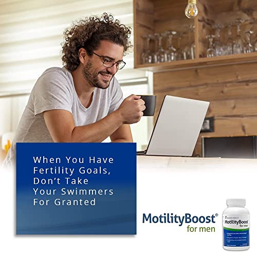 MotilityBoost for Men, Male Fertility Supplement – For Motile Strength - Prenatal For Him, Includes L-Carnitine, Vitamin B12, B6, Mucuna Pruriens, CoQ10 and Quercetin - 60 Capsules, 1 Month Supply