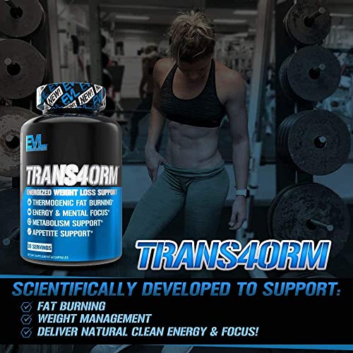 EVL Thermogenic Fat Burner Pills - Weight Loss Support and Fast Acting Energy Booster - Trans4orm Green Tea Fat Burner Pills, Metabolism Support, Appetite Support, Weight Loss Supplement (30 Servings)