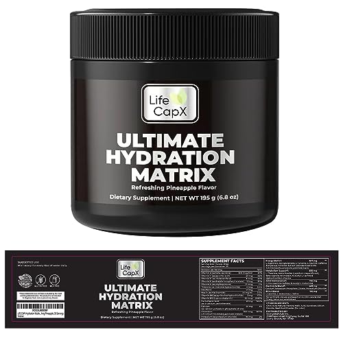 LIFE CAPX Ultimate Hydration Matrix, Sugar Free Electrolytes Powder with Comprehensive Multivitamin Mix, Refreshing Pineapple Flavor (30 Servings)