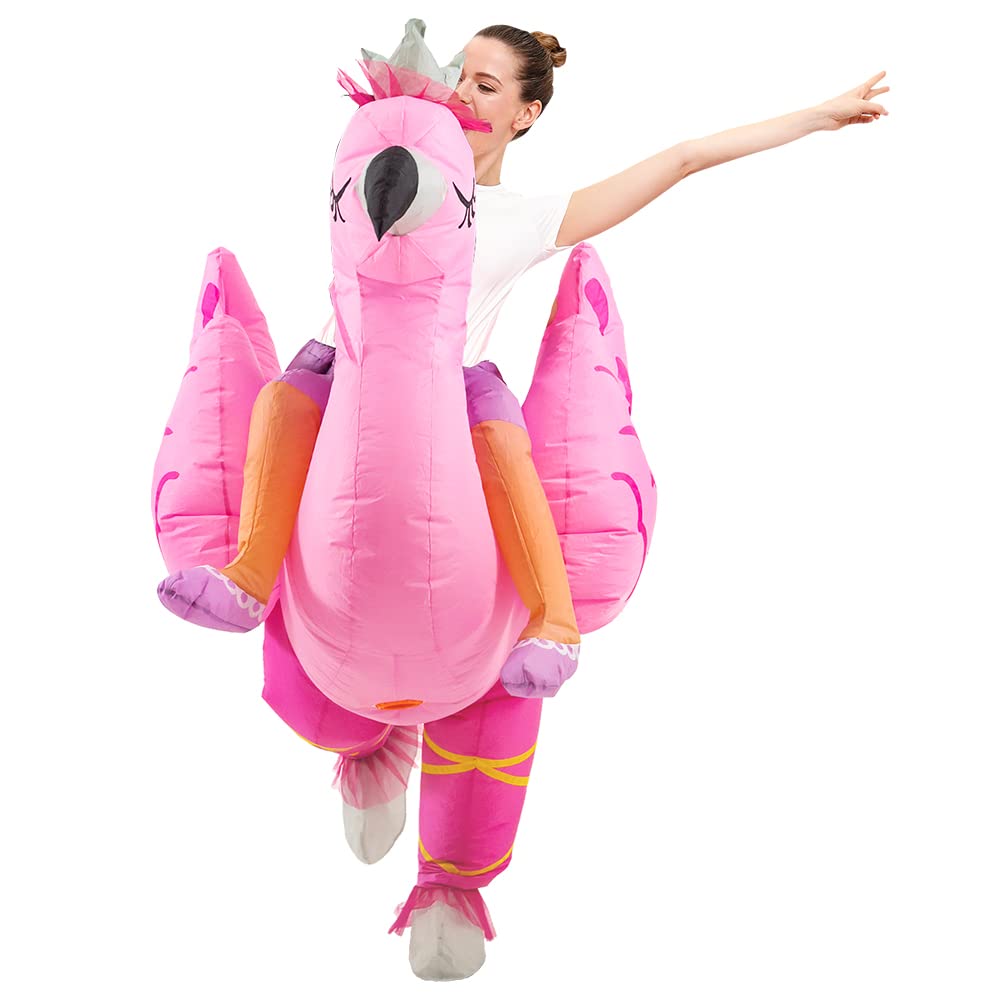 KOOY Inflatable Flamingo Costume,Inflatable Costume For Adult Funny,Halloween Blow Up Costume,Christmas Costume