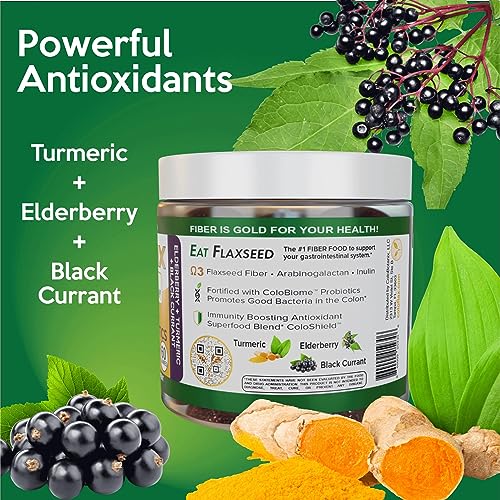 ColoFlax Flaxseed Chewable Gummy Supplement - Flaxseed Extract Chews High in Dietary Fiber, Lignans, Omega-3, Probiotics, Prebiotic, Gluten Free - Flax Seed Relief for Stomach Pain, Constipation