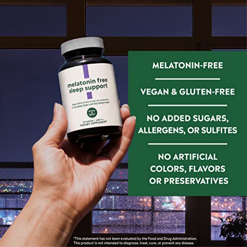 Stem & Root Melatonin-Free Sleep Supplement | Works with Body’s Natural Sleep Cycle | Helps You Fall Asleep Faster & Stay Asleep | Promotes Relaxation for Tranquil Sleep, 30 Capsules (1 Month Supply)