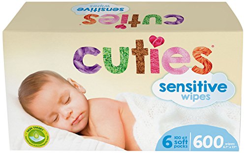 Cuties Complete Care Sensitive Baby Wipes, Unscented, 600 Count