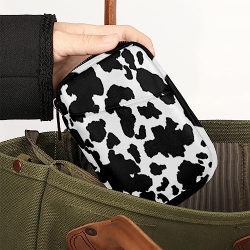 Animal Cow Pill Box 7 Day Travel Pill Organizer for Child Adult Elder Pill Case with Zipper Cow Texture Portable Weekly Case Compact Size for Vitamin Supplement Holder